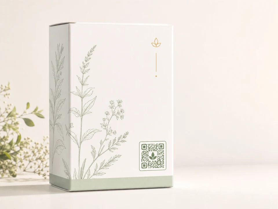 产品包装二维码位置示意